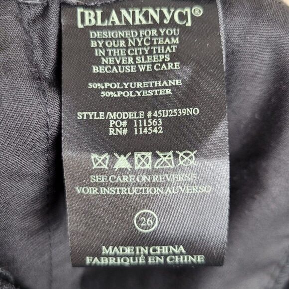Blank NYC Faux Leather Pleated Trousers Cropped Pants Black Size 26 - Picture 12 of 14